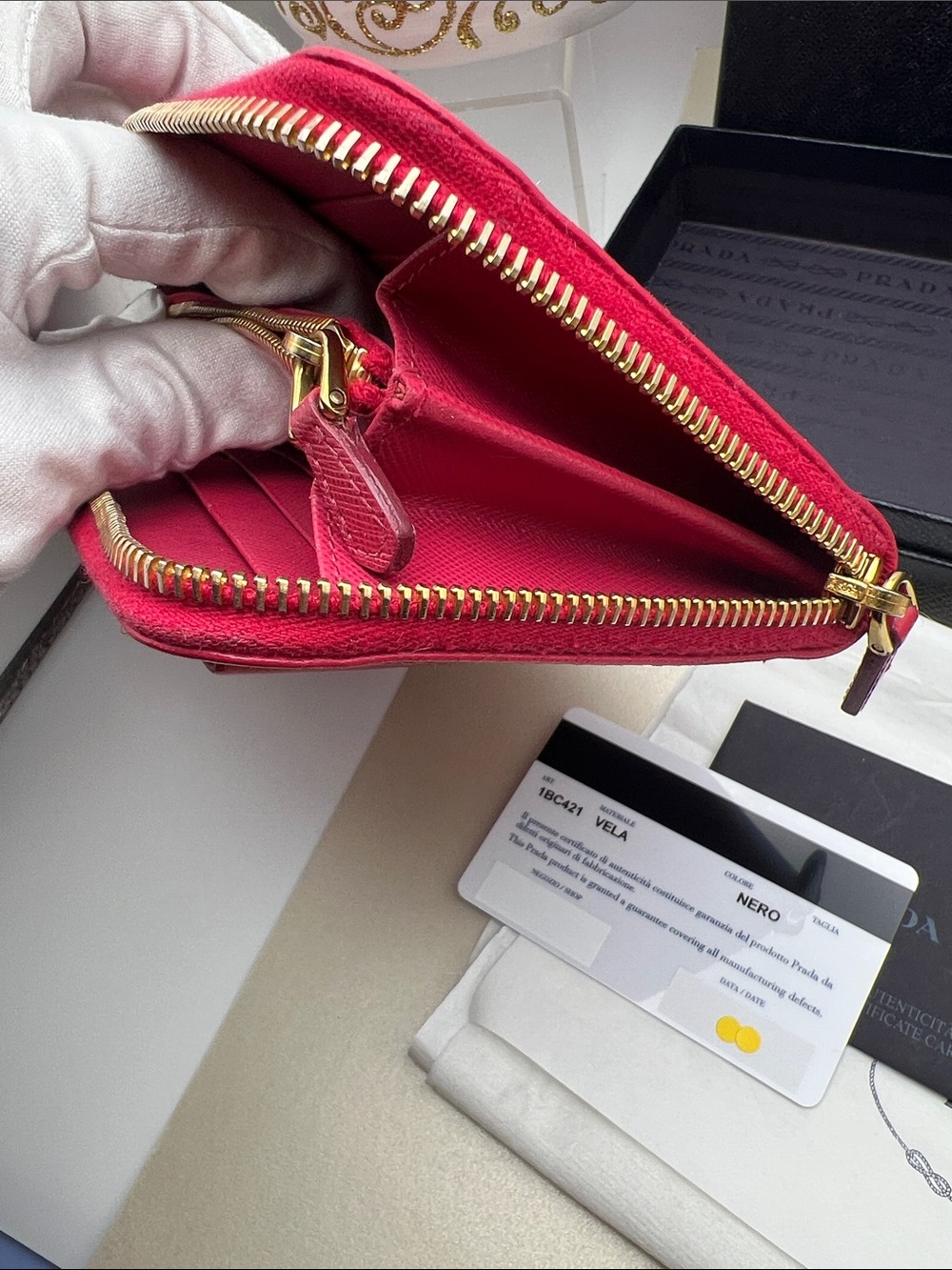 Prada Fuchsia Saffiano Leather Bow
Continental Wallet W/Box Authentication Card - Picture 11 of 17